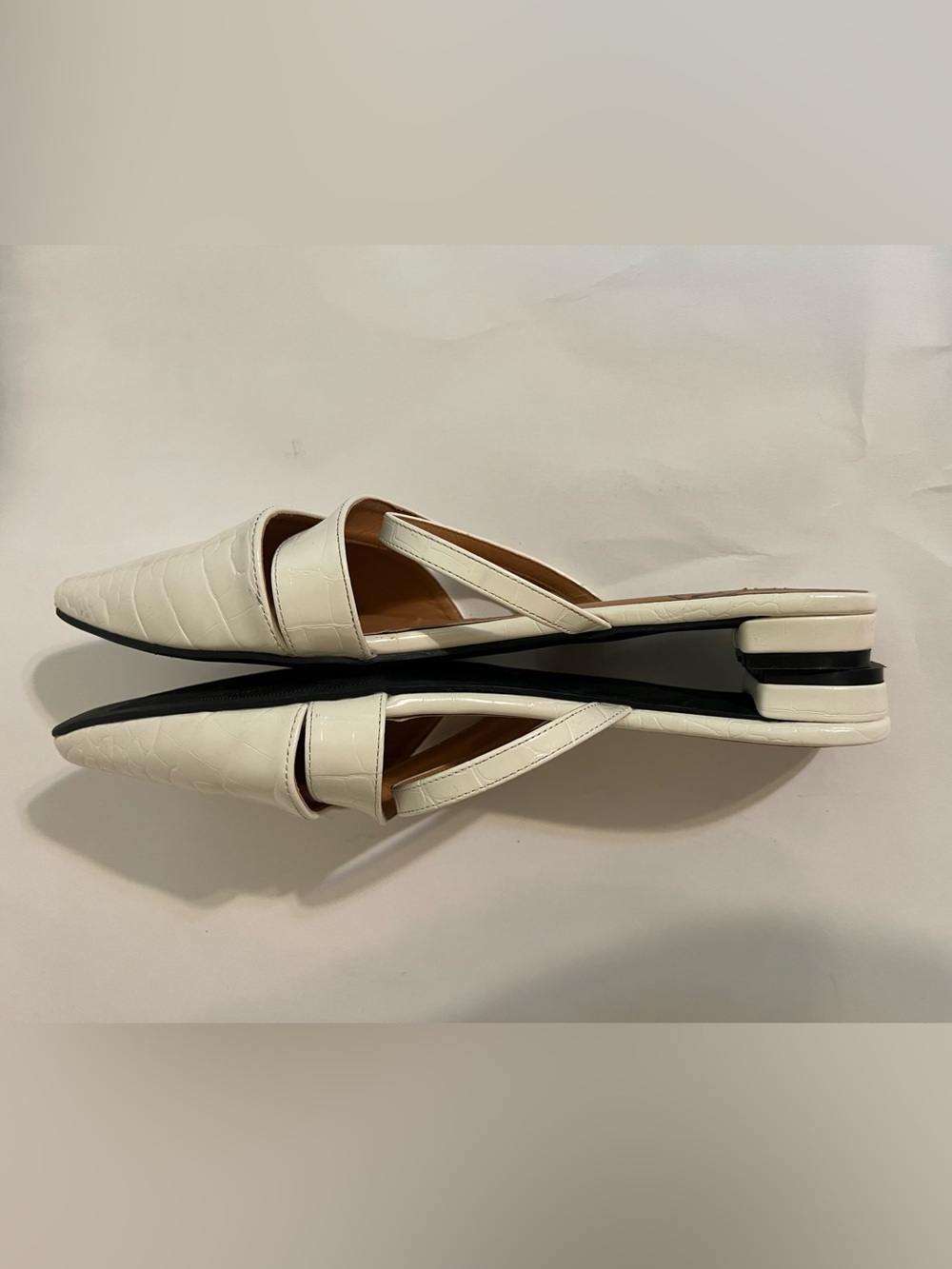 Trary Pointed Toe Croc-Embossed Slides - Size 11 - Picture 5 of 10